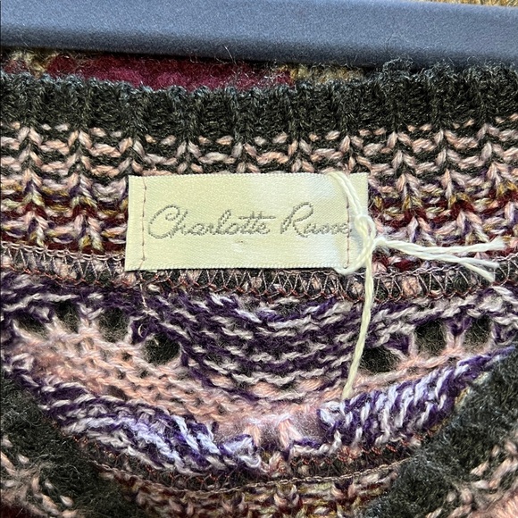 Charlotte Russe Women’s Purple Grey Knitted Sweater - Flared Cuffs. Size: Small - Picture 2 of 4